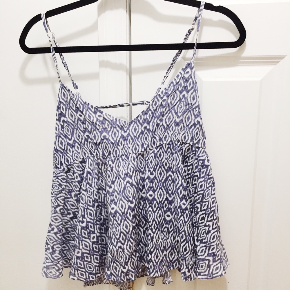 🌵 Millau Swingy Tank Top Blue White Open Back